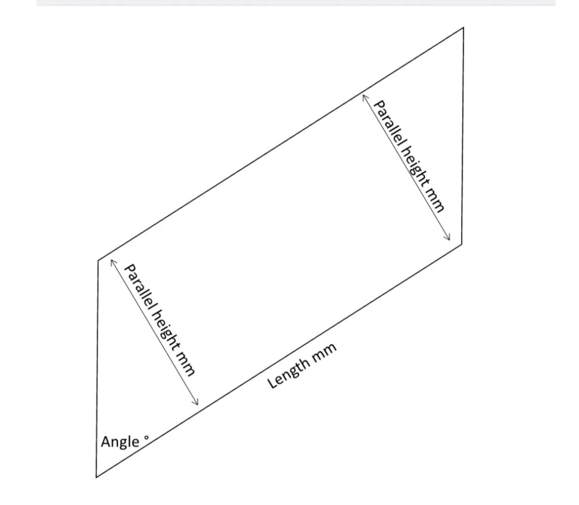 Diagram showing how to measure a staircase panel